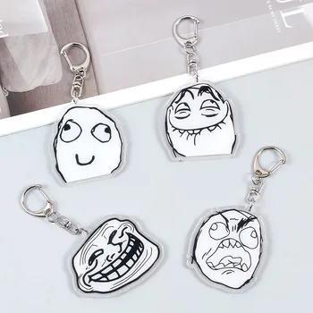 Kreative Troll Face Schlüsselanhänger No Me Gusta Rage Forever Alone Acryl Anhänger Schlüsselanhänger Rucksack