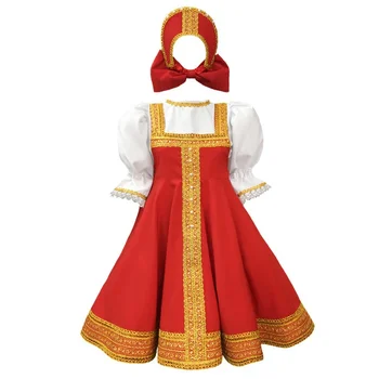 Russisches Kleid für Mädchen, traditionelles Tanzkostüm, Sarafan, Folk, Cosplay, Leistung, Verkleidung