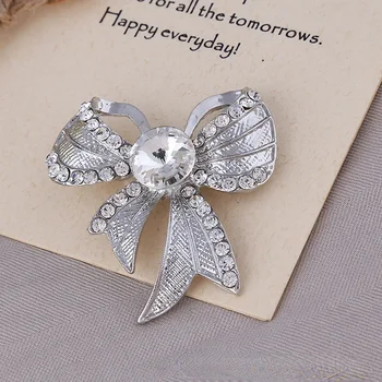 Mode Glänzende High-end-Diamant-verkrustete Bogen Brosche DIY Schal Kleidung Hut Dekoration Zubehör