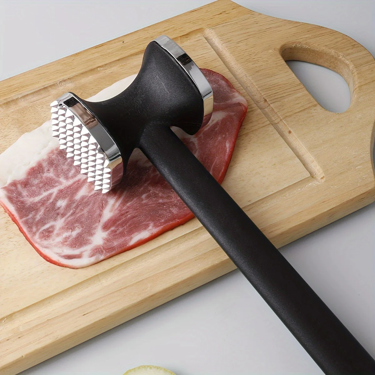 Robuster Fleischklopferhammer für die Küche mit Gummigriff – Bild 4