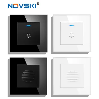 NOVSKI Büro- und Hotel-Türklingelpanel, kabelgebundene Türklingel, Din Don Hardware, 110-250V