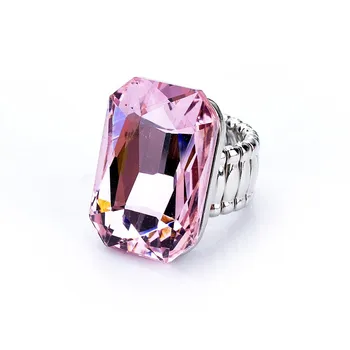 Persönlichkeit Elegante Big Ring für Frauen 7 Farben Große Harz Stein Mode Elastische Stretch-Finger Ringe