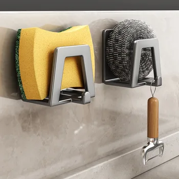 Edelstahl Schwamm halter selbst klebende Spüle Abfluss Trocknungs schwämme Racks Regal Küche Lagerung Wand
