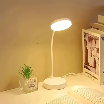 Flexible LED-Schreibtischlampe mit 3-stufigem Dimmer, USB-betrieben, augenschonendes, warmes, weißes Licht