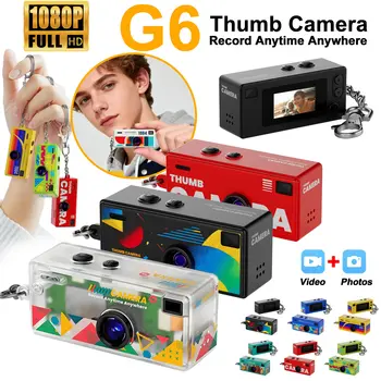 G6 Retro Mini Schlüsselanhänger Daumenkamera 1080P HD Rekorder Eingebauter Blitz Autofokus 130 °