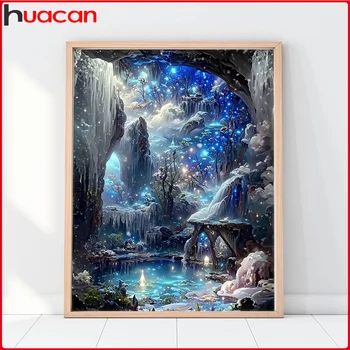 5D-Diamantgemälde, Landschaft, voller runder Bohrer, Mosaik, Fantasy-Gemälde für den Innenbereich, 30 x 40 cm