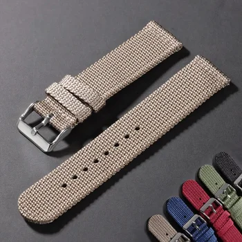 Schnellverschluss-Uhrenarmbänder aus Segeltuch, Nylonband, 18 mm, 20 mm, 22 mm, 24 mm, für Herren und Damen