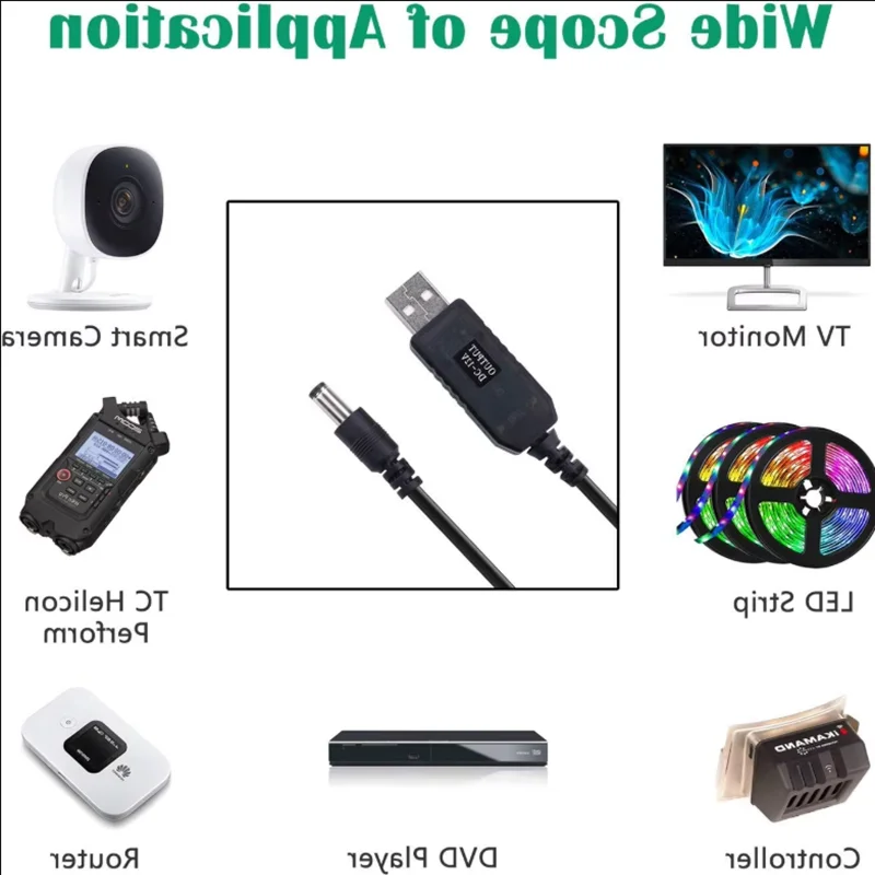 USB Step-up Kabel 5 V auf 9 V / 12 V, DC 5,5×2,1 mm, für – Bild 5