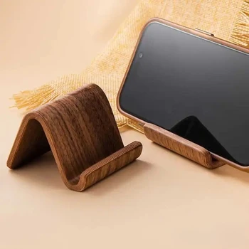 Einfache Kreative Massivholz Telefon Halter Schwarz Nussbaum Telefon Stehen Visitenkarte Display Rack Home