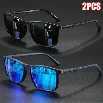 Luxuriöse Quadratische Vintage Polarisierte Fahrrad-Sonnenbrille UV400 für Männer und Frauen, Modische Brillen