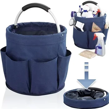 17L große Aufbewahrungstasche, zusammenklappbarer Korb, Picknick-Tasche, Outdoor-Reinigungs-Caddy mit Griff