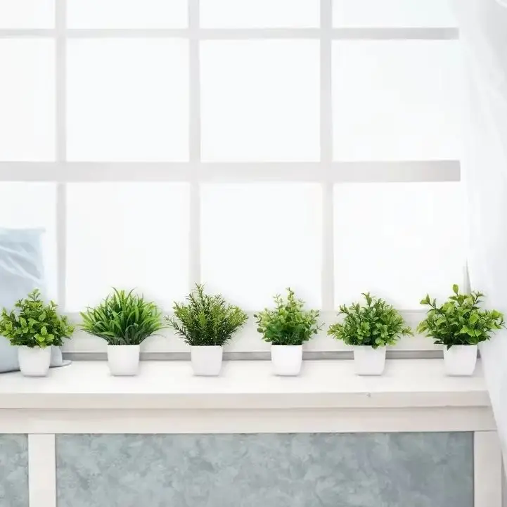 Künstliche Bonsai-grüne gefälschte Pflanze, Eukalyptus-Blume – Bild 4