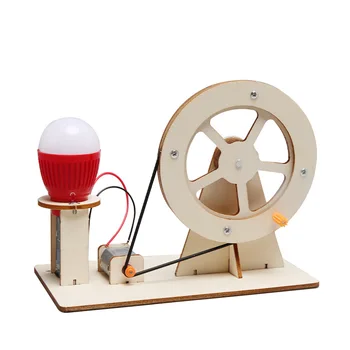 Mini DIY Handkurbel Generator Glühbirne STEM Wissenschaft Experiment Kit & Bildung Modell für Kinder Geschenk