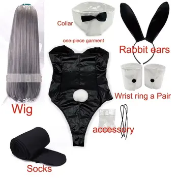 Bunny Girl Sakurajima Mai Cosplay Kostüm für Mädchen Halloween Lustiges Kostüm Schwarze Strümpfe High Heels