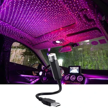 Mini LED Auto Dach Sterne Nachtlicht Projektor Atmosphäre Galaxy Lampe USB Dekorative Einstellbar für Auto