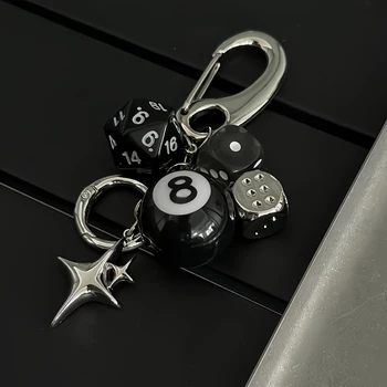 Sternwürfel schwarz acht Kugel Anhänger Taschenanhänger handgemachte Diy Anhänger Ornamente geeignet für Auto