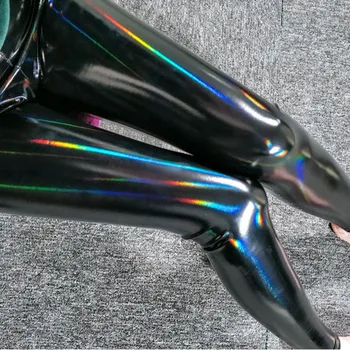 Dazzing Farben Pu Lederhose Frauen große Größe helle schlanke Leggings hohe Taille Hüftlift Strumpfhose Mode