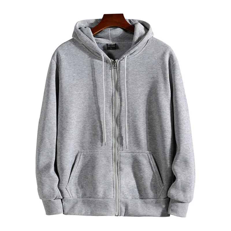 Reiß verschluss Hoodies Herbst Winter Herren neue Langarm – Bild 4
