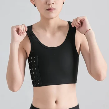 Frauen Atmungsaktive Brust Binder Seite Schnalle Kurze Weste Tops Brust Binder Unterwäsche Tank Tops Drahtlose