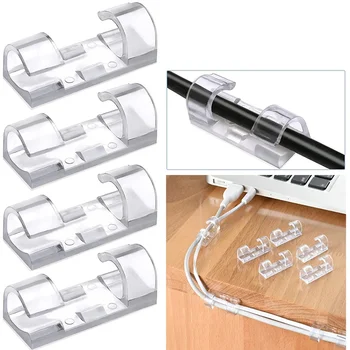 Kabelclips-Organizer, Kabelhalter, Kabelmanagement, selbstklebender Kabelmanager, feste Klemme, Kabelwickler