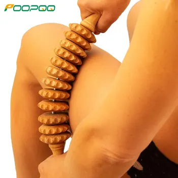 Natürlich gebogener Massageroller aus Holz für Taille und Oberschenkel, multifunktionaler Körperroller