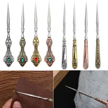 Vintage Metall Näh Ahle für Stoff Handarbeiten bohrbare Ahle Loch Stanz nähte Stickerei DIY Nähen Reparatur