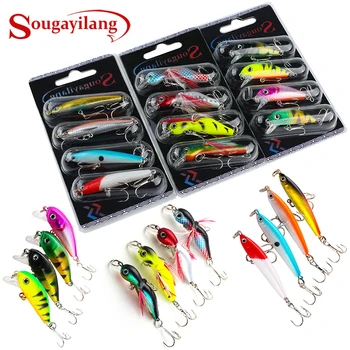 Sougayilang Angeln Köder Set 4PCS Wobbler Anti-korrosion Haken Bass Angeln Köder für Meer Karpfen Angeln