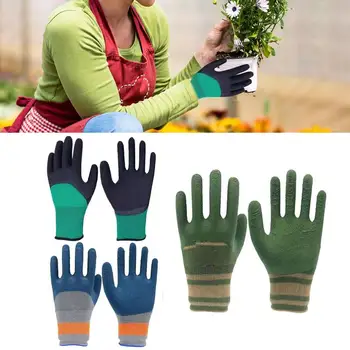 1 Paar Gartenhandschuhe aus Latex, wasserdichte Gartenbau-Handschuhe, rutschfeste Schutzausrüstung für Gemüse