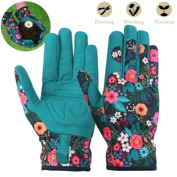 Damen-Gartenhandschuhe aus Leder, Dornensichere Arbeitshandschuhe für Frauen zum Graben, Pflanzen