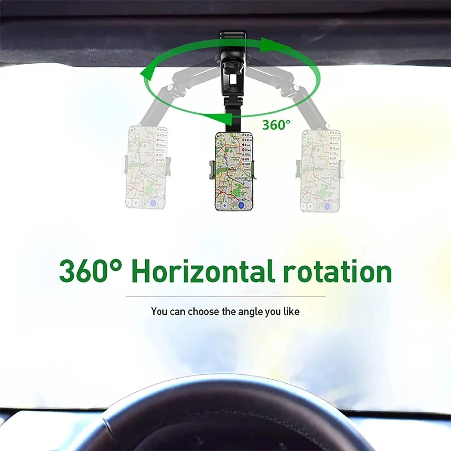 Sonnenblende-Telefonhalter für Auto, multifunktional, 360° ° – Bild 3