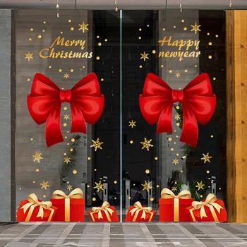 Frohe Weihnachten Fensteraufkleber Wandaufkleber Weihnachtsaufkleber Weihnachtsdekorationen für Zuhause