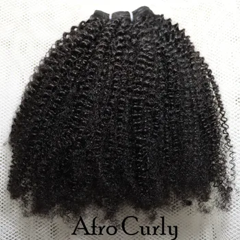 IXTUYLLY Echthaar-Tressen 4C Afro Kinky Curly Brasilianische Jungfrau-Haarverlängerungen Weave Bundles