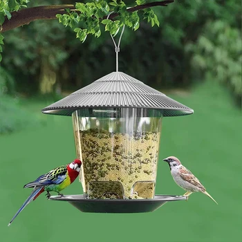Garten Pavillon Hängen Wilden Vogel Feeder Outdoor Container Mit Hängen Seil Haustier Vogel Fütterung Haus Typ