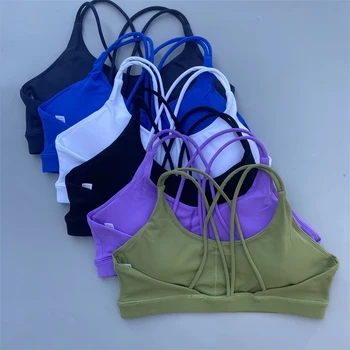 Einfarbiger, weicher, hochfester Damen-Fitness-BH, enges Sport-Top, umfassendes Training, Fitnessstudio, Yoga