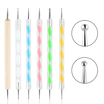 Nail Art Dotting Pen, Spiralstab-Hakenstift, Zeichnen, Malen, Marmorieren, DIY-Maniküre-Werkzeuge
