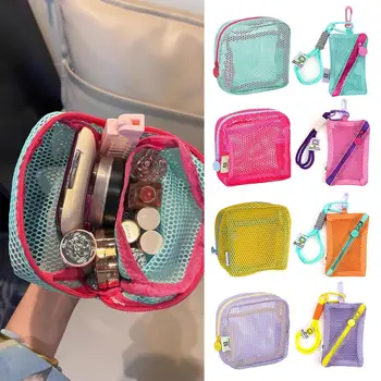 Mode Dopamin Farbe Lagerung Tasche Große Kapazität Candy Farbe Mesh Kosmetik Tasche Kulturbeutel Make-Up Fall