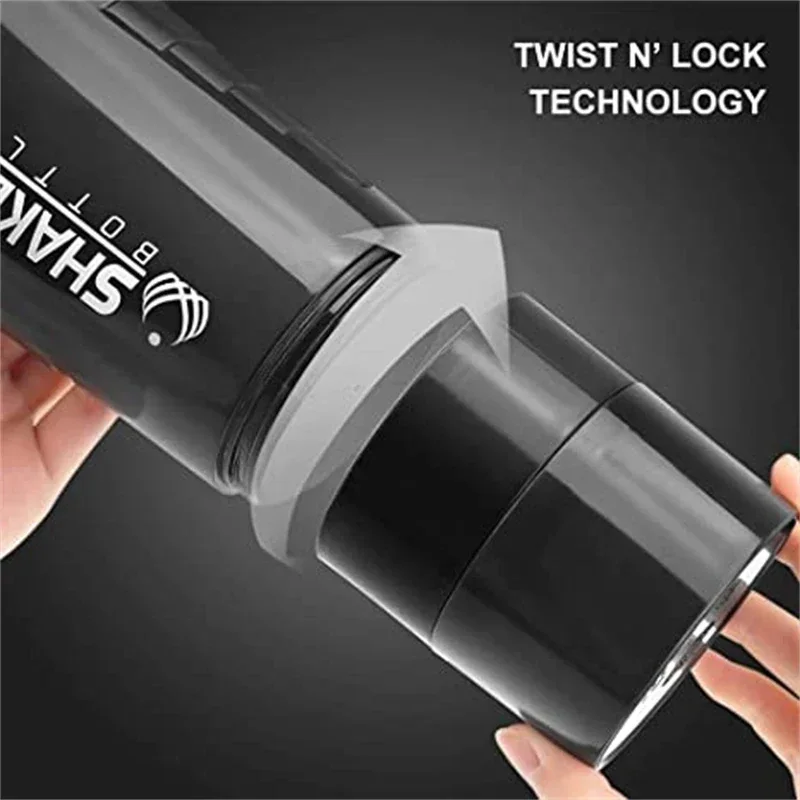 1pc Tragbare Protein Shaker Tasse mit Pulver Lagerung – Bild 4