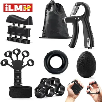 ILMH 5-60 kg verstellbarer Griffkrafttrainer mit Fingertrainer und Handgriffstärker für Muskelaufbau