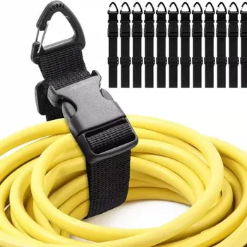 45cm Schwarzer Verstellbarer Kabelorganisator mit 3-Achsen-Verschluss - Robuster Aufbewahrungsgurt