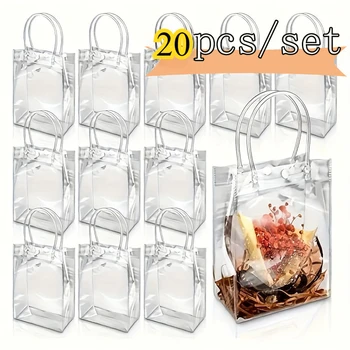 Transparente Geschenktüte mit Griff, Hochzeit, Geburtstag, Party, Süßigkeiten, Geschenkverpackung