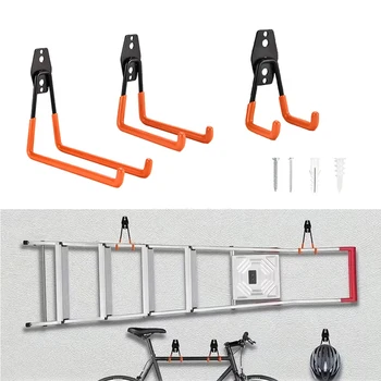 Robuster Wandmontage-Metallhaken, Garagen-Organizer, Fahrrad- und Leiterhalter, rutschfester