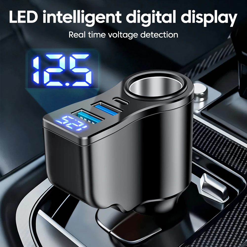 66W 4-Port-Auto-Ladegerät mit digitaler Anzeige – Bild 6
