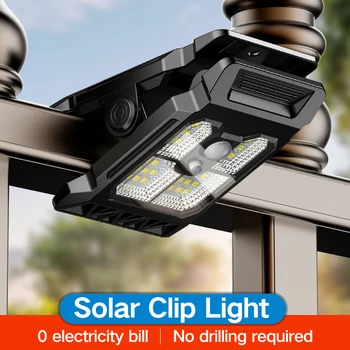 Verbesserte intelligente Sensing Solar Clip Lampe Außenhof Lampe Garten Beleuchtung Solar Wand Lampe