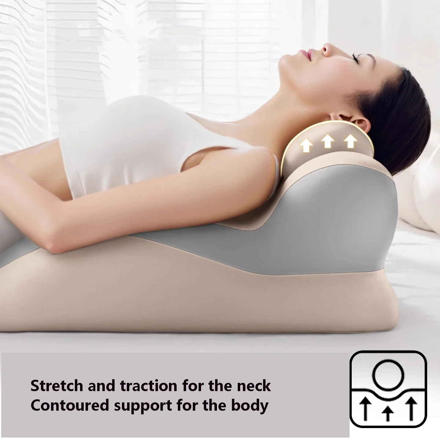 Memory-Schaum-Kissen, ergonomische Unterstützung, Nacken- und – Bild 4