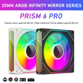 Zezzio Prism 6 PRO 120 mm PC-Gehäuselüfter ARGB 12 V 4PIN PWM Luftkühler CPU-Lüfter 3-seitiger Infinite