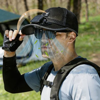 Solar-Baseballkappe mit Ventilator, Sonnenschutz USB-Lade-Ventilator-Netzkappe für Sommer Outdoor Reisen