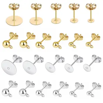 925 Silber Überzogene Blank Post Ohrring Bolzen Basis Pin Mit Ohrring Stecker Erkenntnisse Ohr (50 Stück)