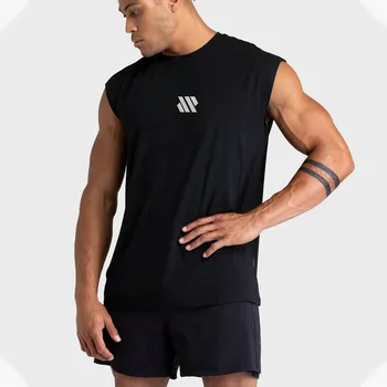 Ärmelloses Sportshirt für Herren, Fitnessstudio, Fitness, Laufen, schnell trocknende Weste, atmungsaktiv