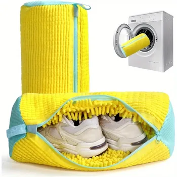 Waschen Schuhe Tasche Gepolsterte Net Wäsche Schuhe Schutz Flauschigen fasern Polyester Waschen Schuhe