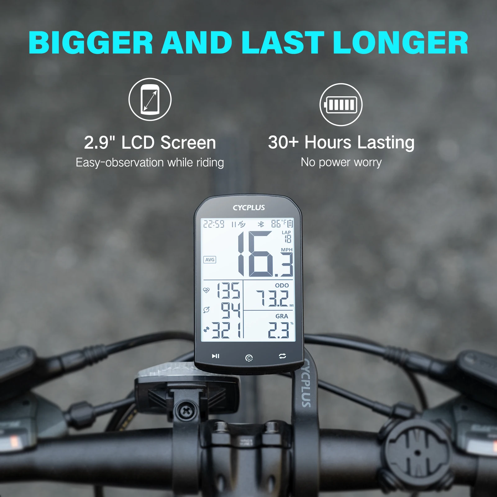 CYCPLUS M1 GPS Fahrradcomputer Fahrradtacho Bluetooth 5.0 – Bild 3